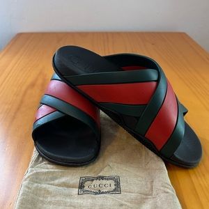 Gucci Rubber Slide Green Red 630326 size 9